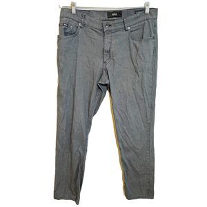 Brax Mens Pants Cooper Fancy Two-Tone Stretch Regular‎ Fit Size 36x32 Gray Navy